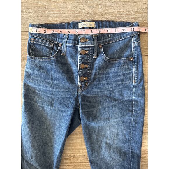 Madewell Jeans 9" High Rise Skinny Button Fly Women's 27 Blue Stretch Denim - Picture 10 of 10
